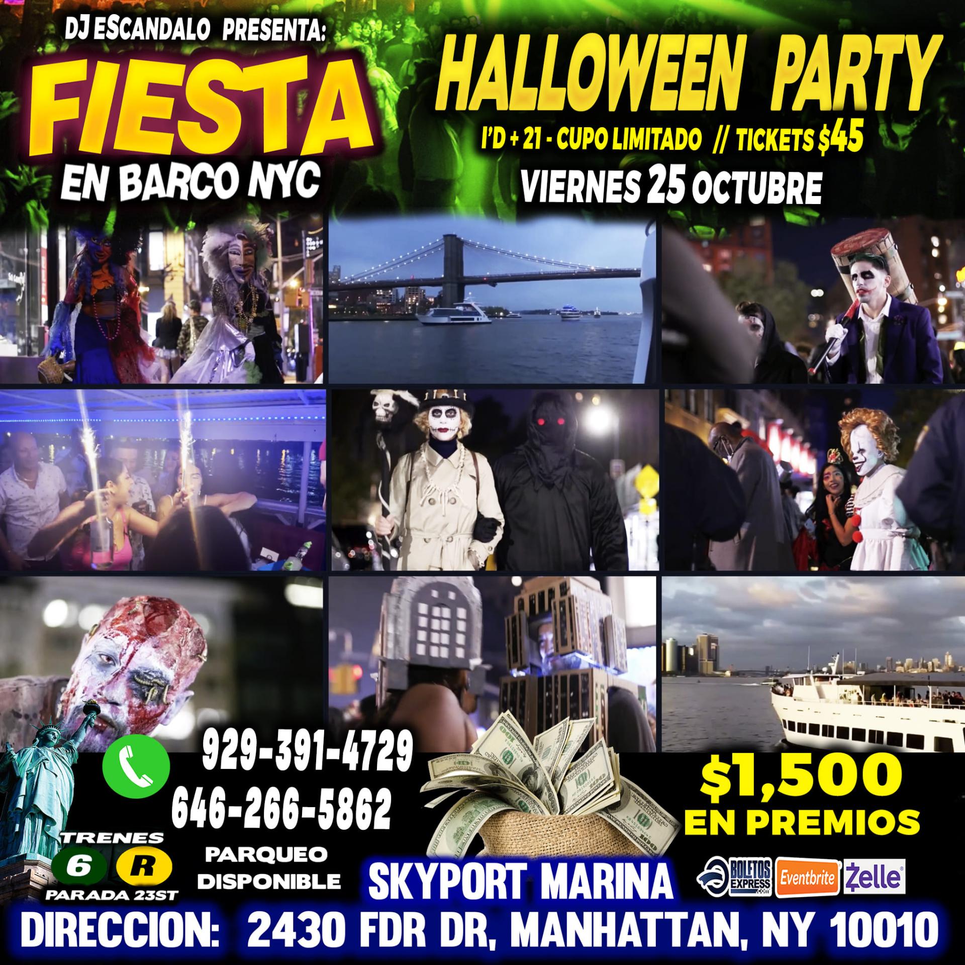 HALLOWEEN BOAT PARTY + $1500 CASH EN PREMIOS