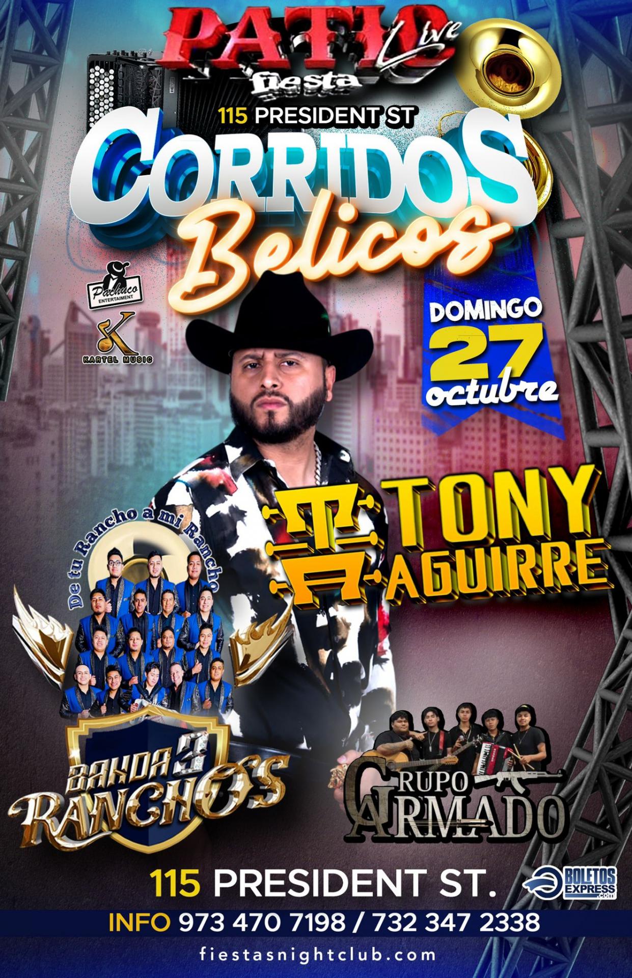 TONY AGUIRRE, BANDA 3 RANCHOS, GRUPO ARMADO EN CORRIDOS BELICOS