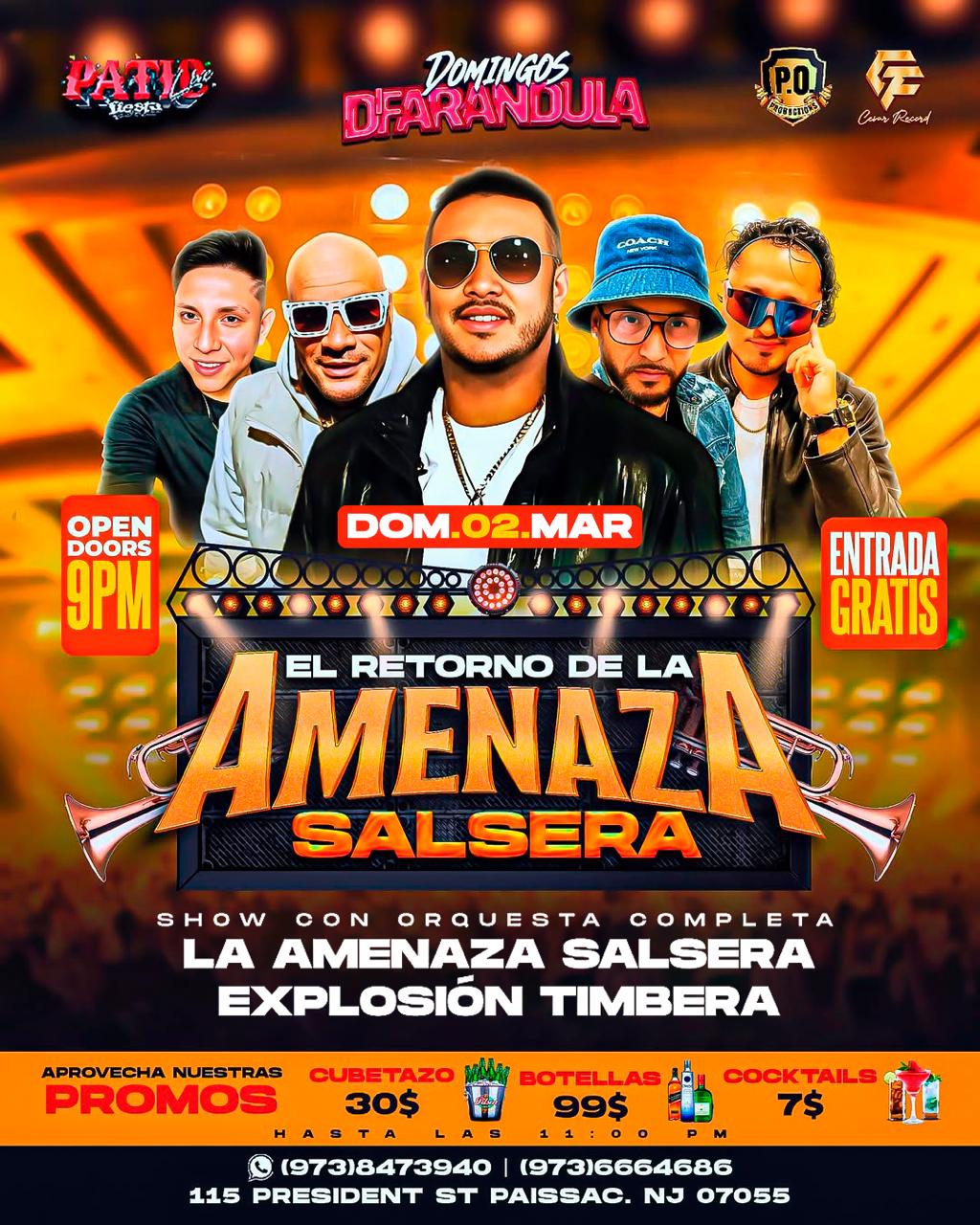 Buy tickets for AMENAZA SALSERA, EXPLOSION TIMBERA AMENAZA SALSERA, EXPLOSION TIMBERA