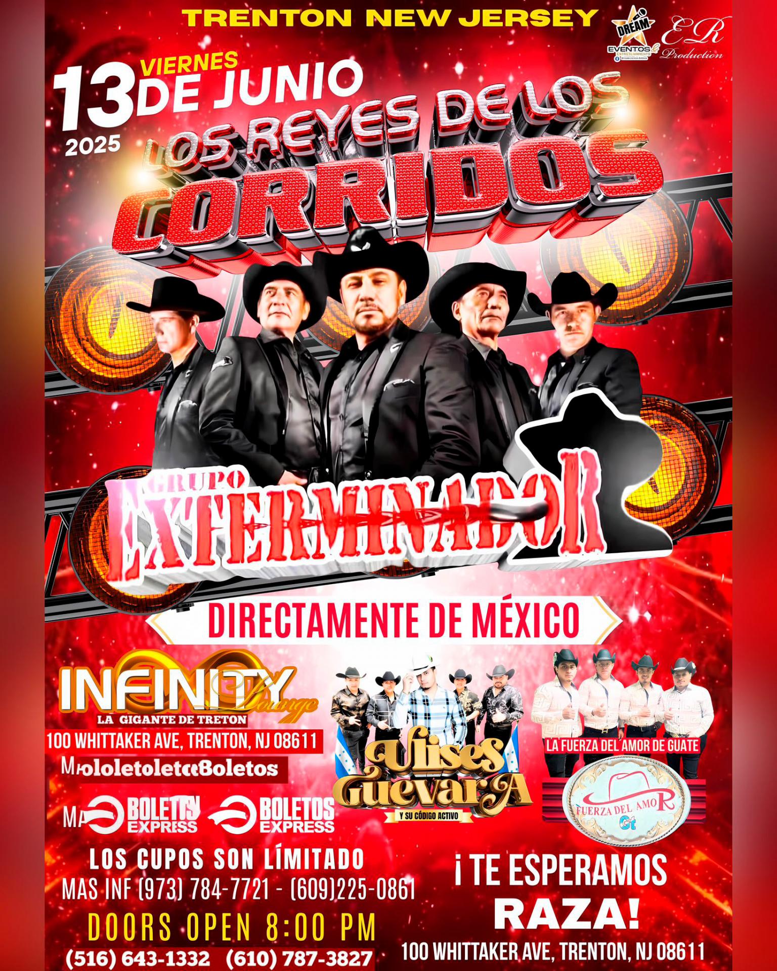 Grupos Exterminador / Trenton NJ / Viernes 13 Junio / Infinity Lounge