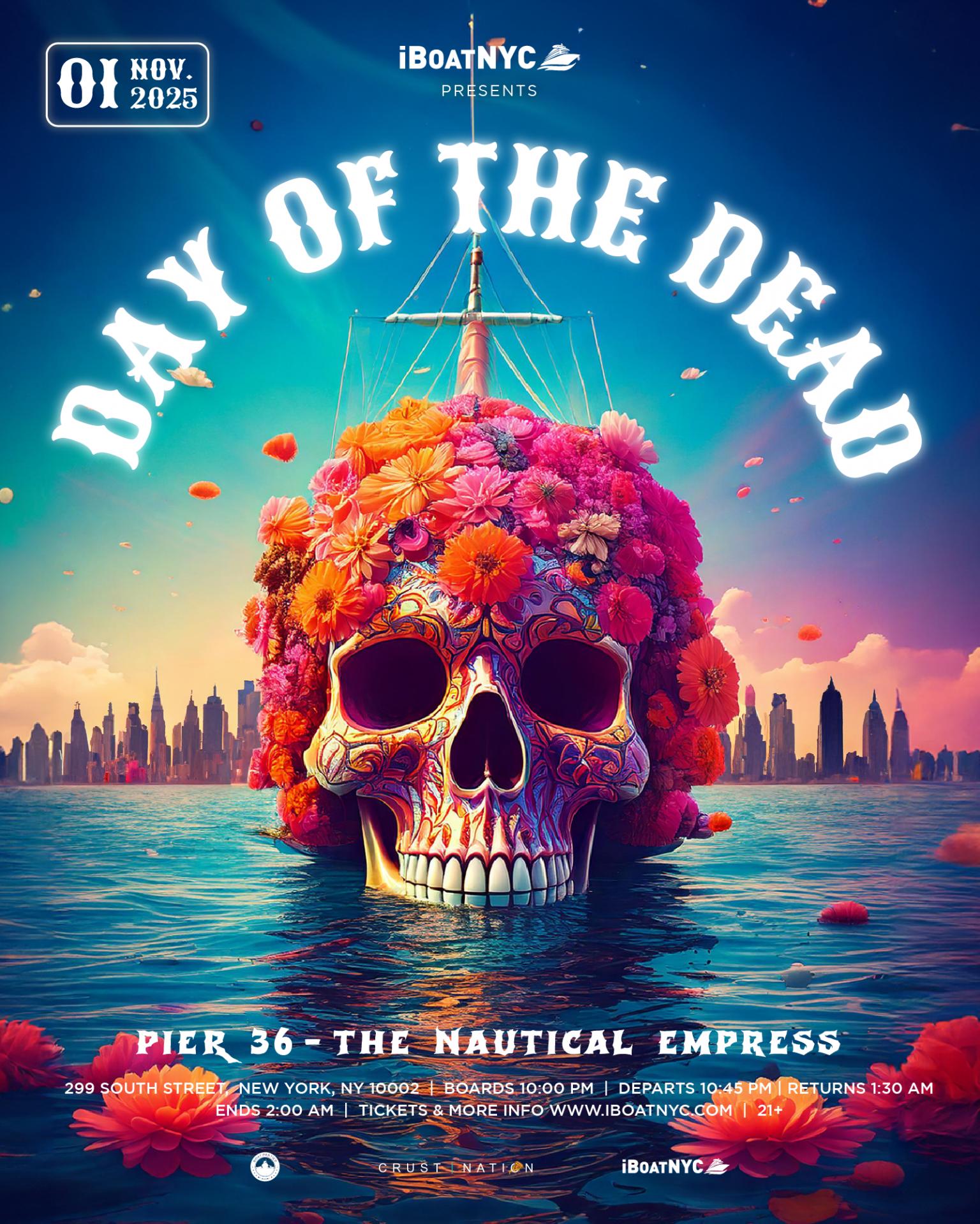 Buy tickets for THE DAY OF THE DEAD aboard HAUNTED MEGA YACHT | Halloween Party NYC THE DAY OF THE DEAD aboard HAUNTED MEGA YACHT | Halloween Party NYC