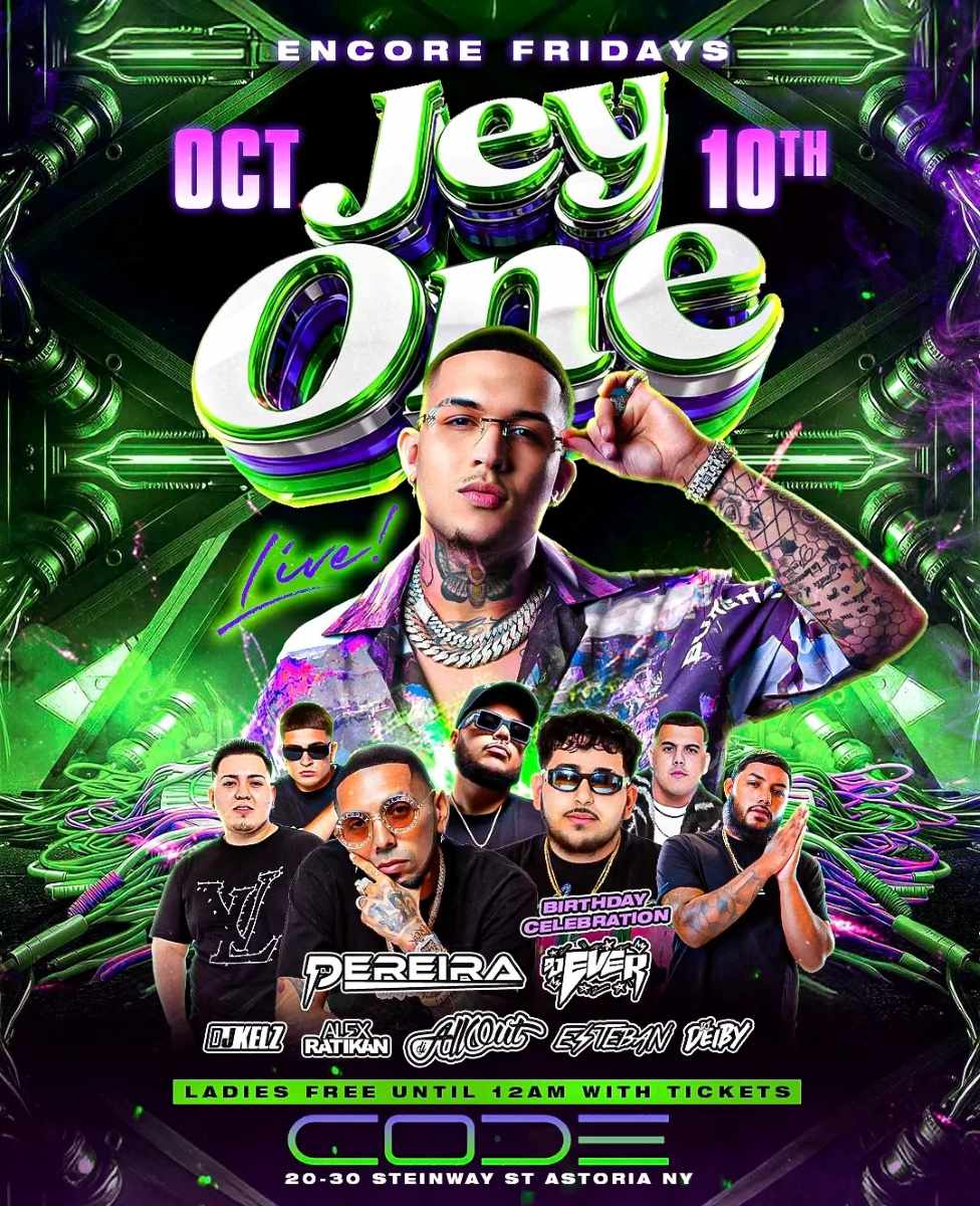 Jey One Live at CODE Astoria Queens – Encore Fridays Ladies Night