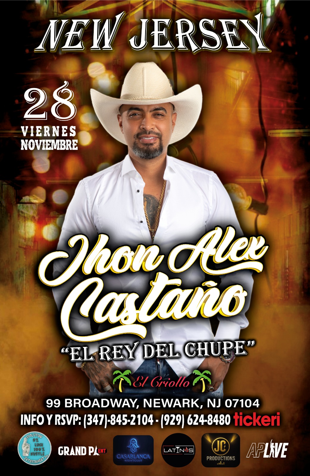 Buy tickets for JHON ALEX CASTAÑO EN NJ JHON ALEX CASTAÑO EN NJ
