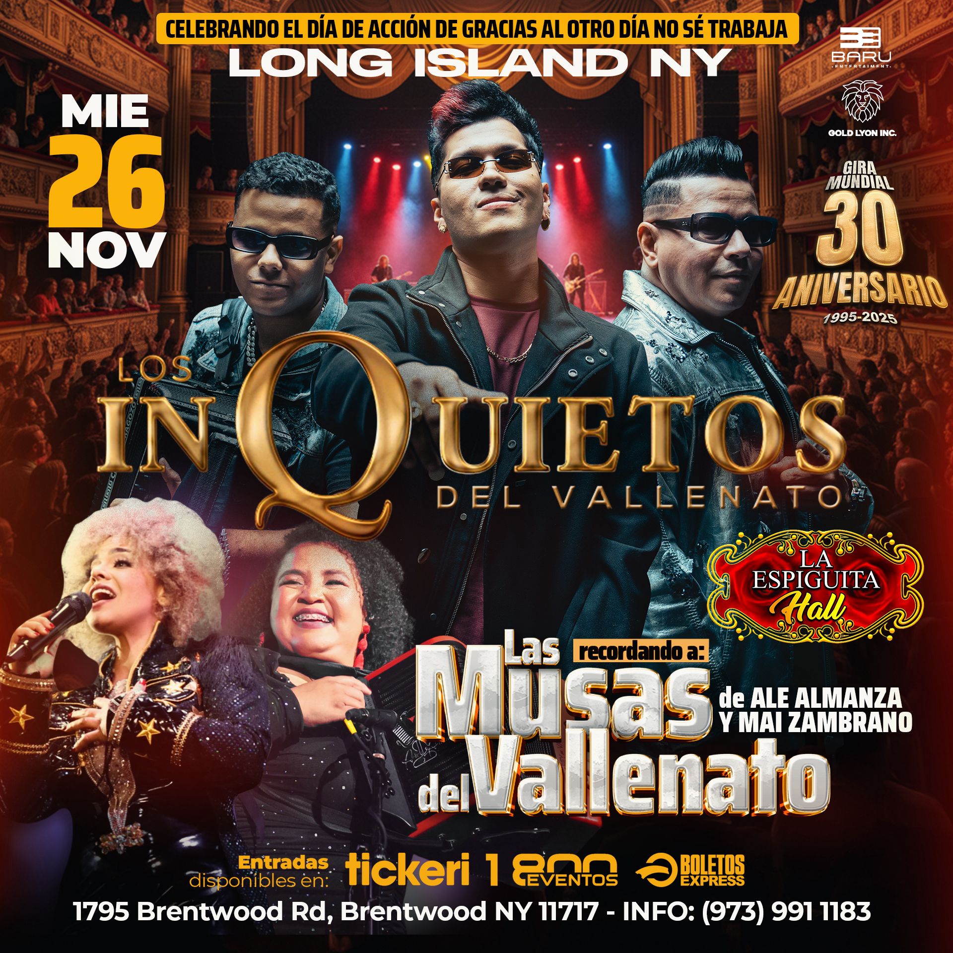 Buy tickets for Los Inquietos del Vallenato – 30 Aniversario Tour | LONG ISLAND I NY Los Inquietos del Vallenato – 30 Aniversario Tour | LONG ISLAND I NY