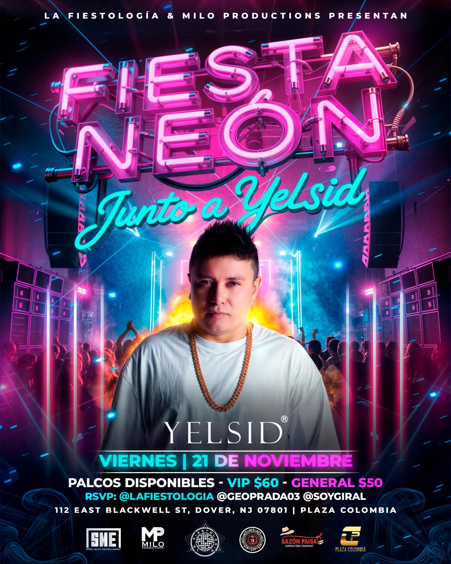 FIESTA NEON JUNTO A YELSID