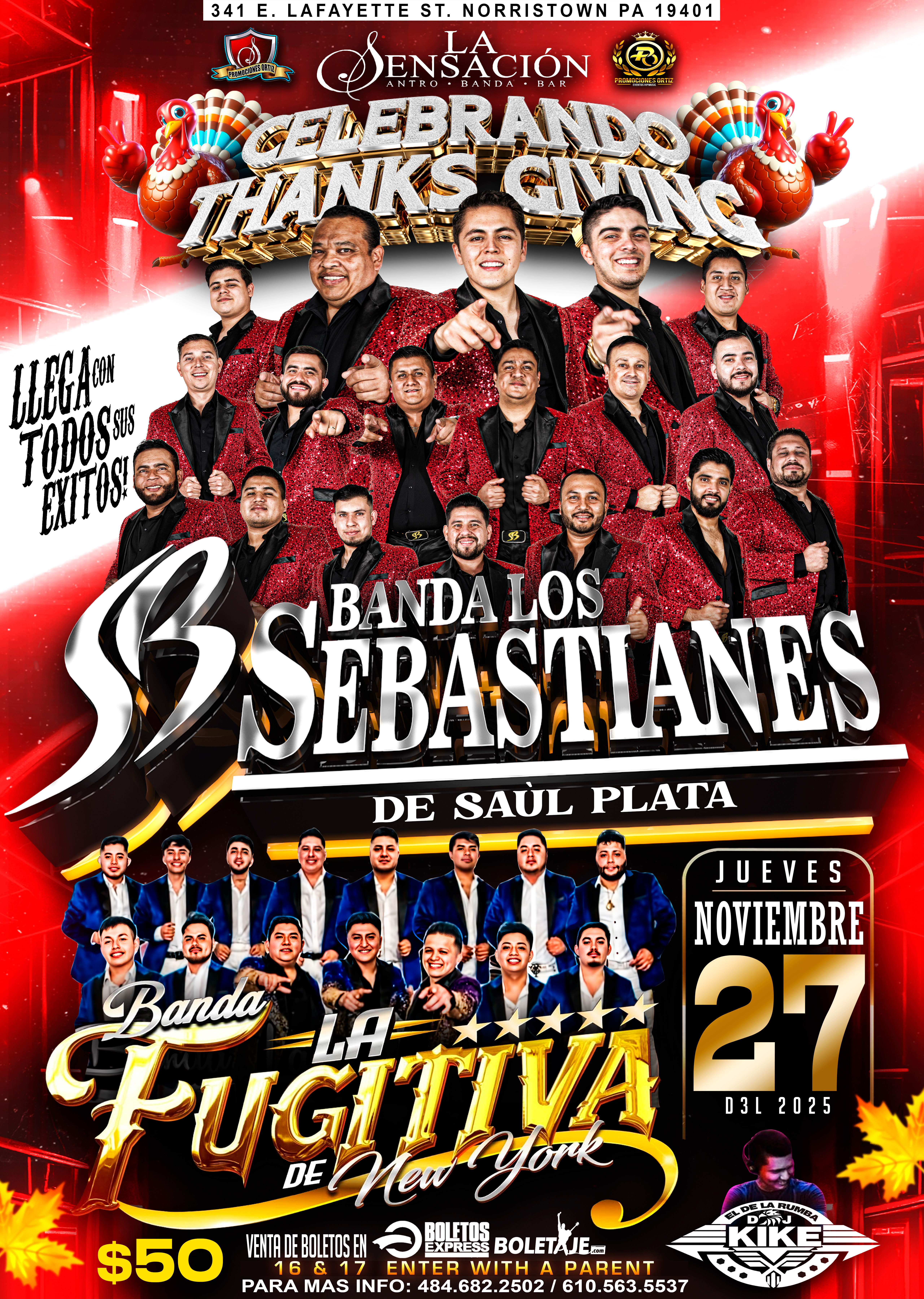 Buy tickets for BANDA LOS SEBASTIANES DE SAUL PLATA | BANDA LA FUGITIVA BANDA LOS SEBASTIANES DE SAUL PLATA | BANDA LA FUGITIVA