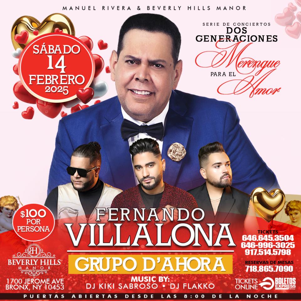 Buy tickets for Fernando Villalona & Grupo D'Ahora - Merengue para el Amor Fernando Villalona & Grupo D'Ahora - Merengue para el Amor