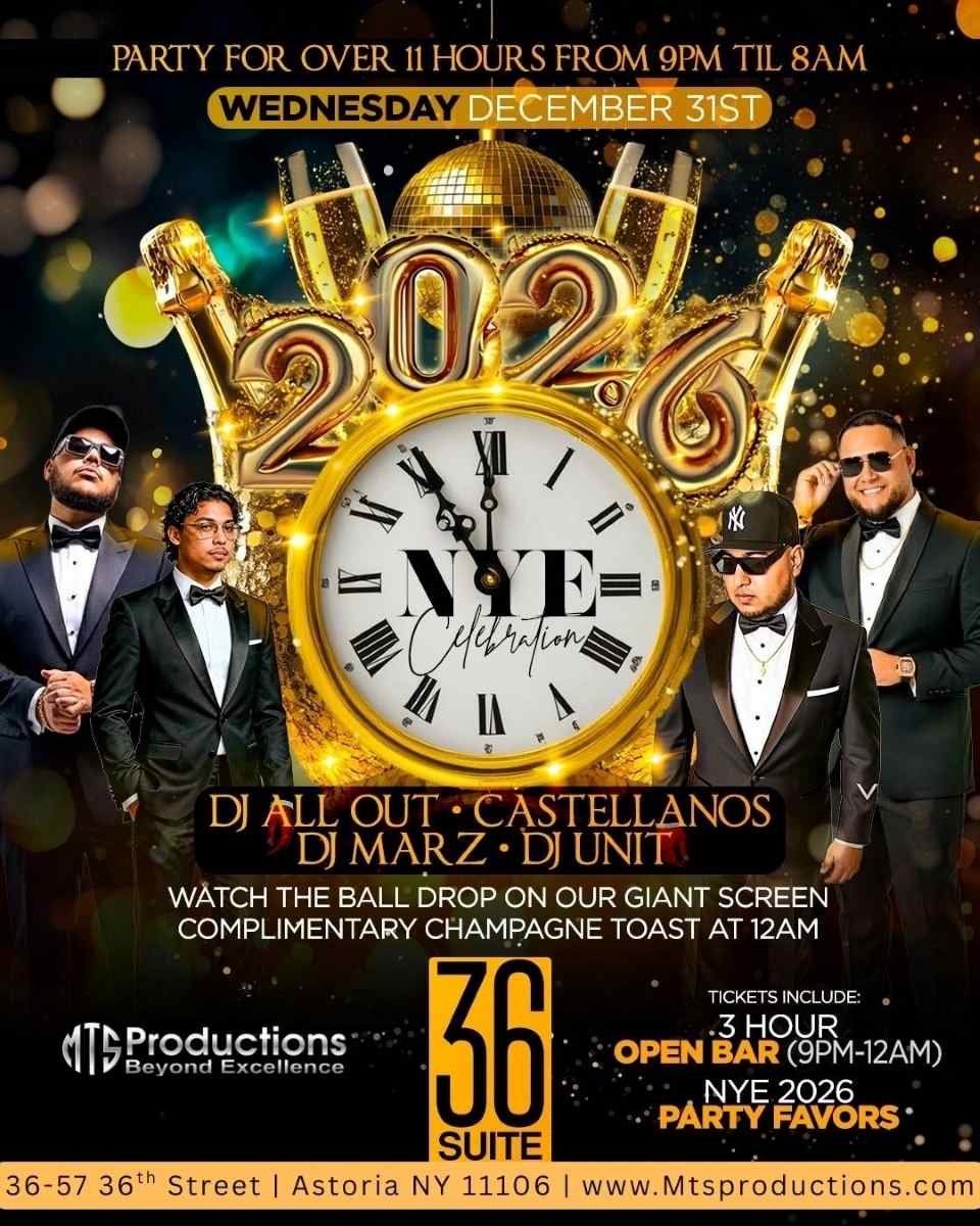 Suite 36 Astoria New Year’s Eve 2026 Party | NYE Tickets in Astoria, Queens