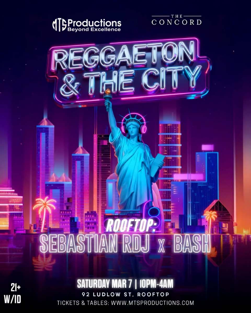 Reggaeton & the City Rooftop Party Saturday at Concord NYC – March 7th
