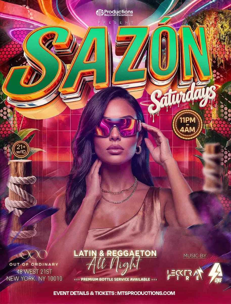 Latin & Reggaeton Party NYC | Sazón Saturdays at Out Of Ordinary Manhattan
