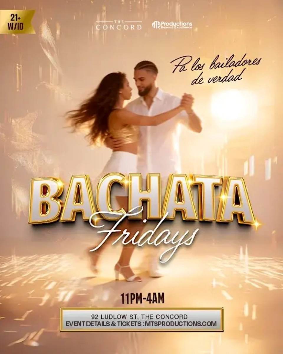Friday Bachata Night at Concord NYC | Traditional Bachata | Apr 24