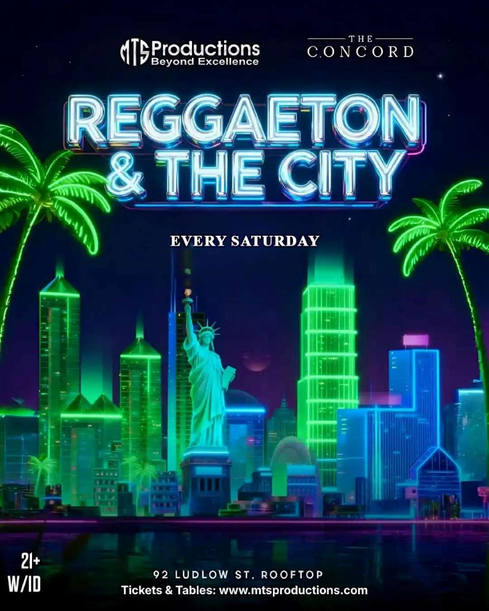 Buy tickets for Reggaeton & the City Rooftop Party Saturday at Concord NYC – Apr 25 Reggaeton & the City Rooftop Party Saturday at Concord NYC – Apr 25
