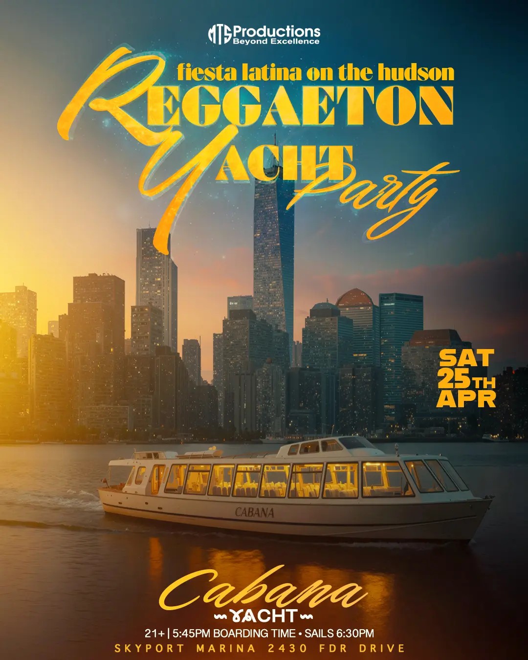 Reggaeton Sunset Yacht Party NYC – Latin Boat Party at Cabana Yacht