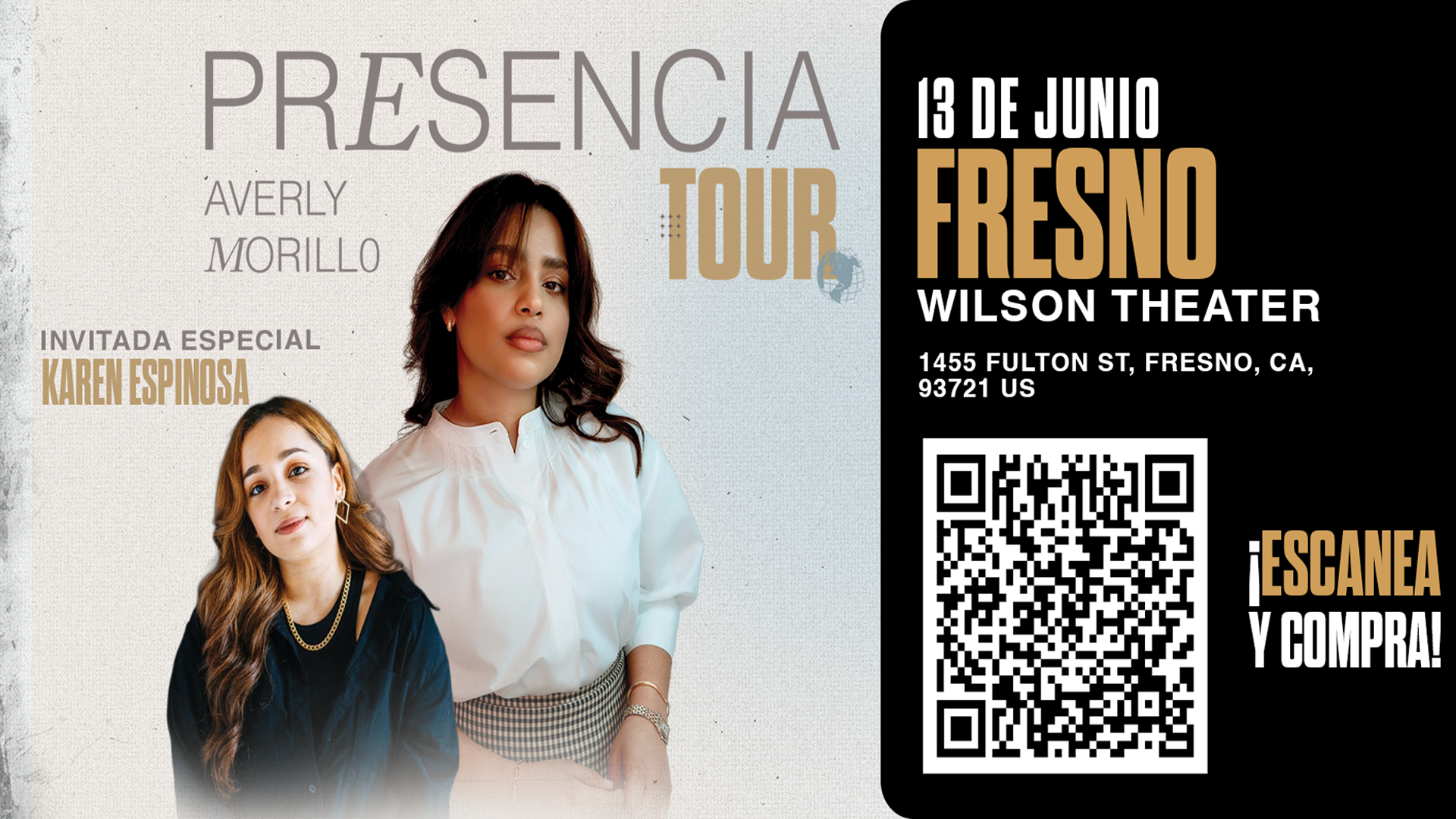 Buy tickets for AVERLY MORILLO & KAREN ESPINOSA | FRESNO, CA AVERLY MORILLO & KAREN ESPINOSA | FRESNO, CA