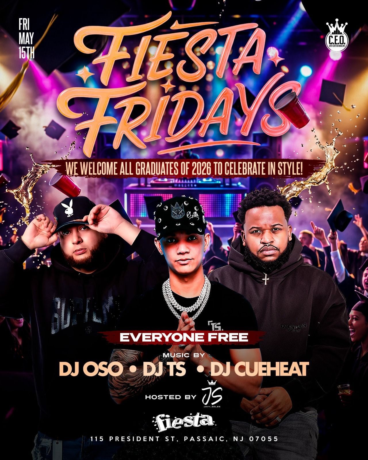 Buy tickets for FIESTA FRIDAYS WE WELCOME ALL GRADUATES OF 2026 TO CELEBLATE IN STYLE! FIESTA FRIDAYS WE WELCOME ALL GRADUATES OF 2026 TO CELEBLATE IN STYLE!