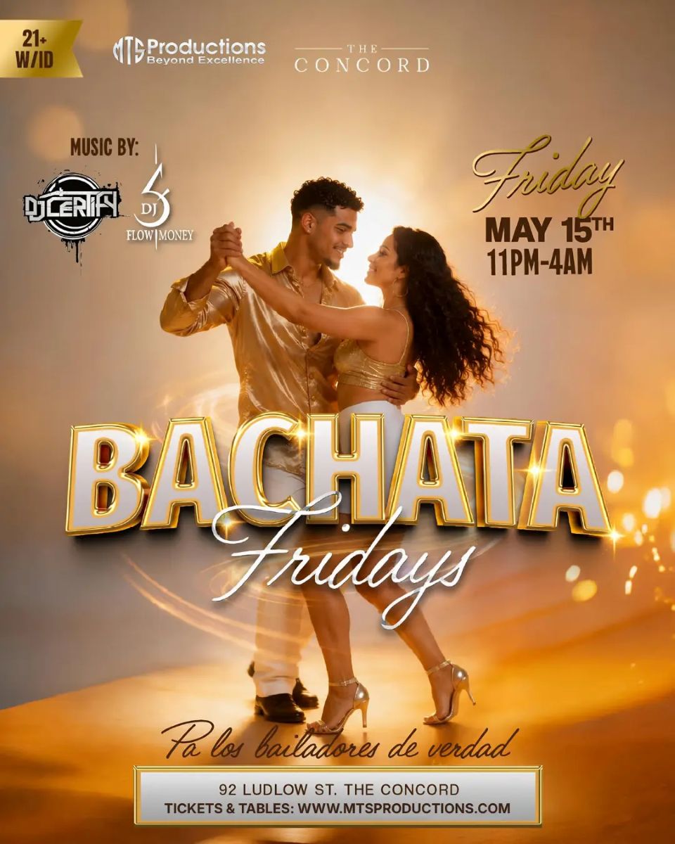 Buy tickets for Friday Bachata Night at Concord NYC | Traditional Bachata | May 15 Friday Bachata Night at Concord NYC | Traditional Bachata | May 15