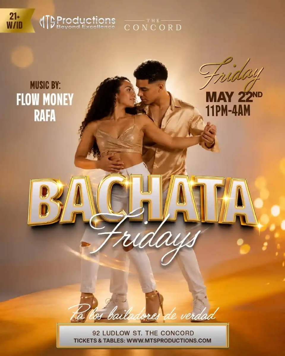 Buy tickets for Friday Bachata Night at Concord NYC | Traditional Bachata | May 22 Friday Bachata Night at Concord NYC | Traditional Bachata | May 22
