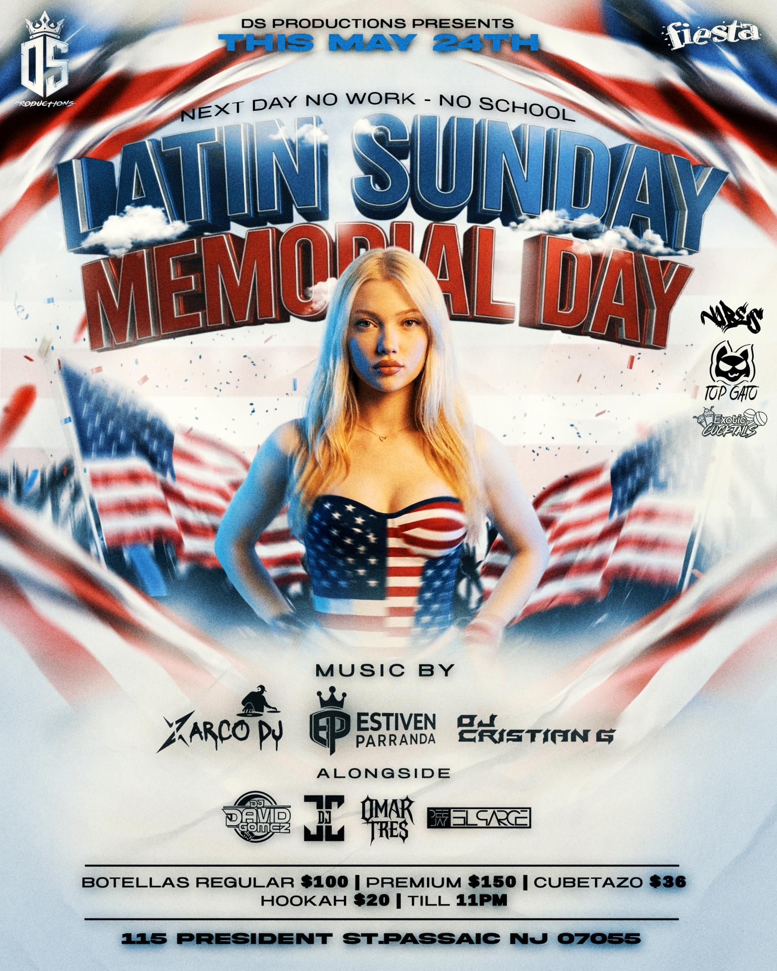 Buy tickets for LATIN SUNDAY - MEMORIAL DAY LATIN SUNDAY - MEMORIAL DAY
