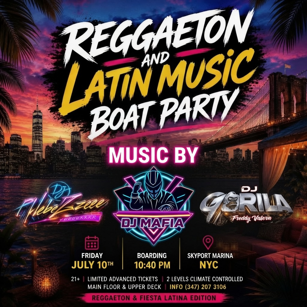 REGGAETON LATIN MUSIC BOAT PARTY CABANA