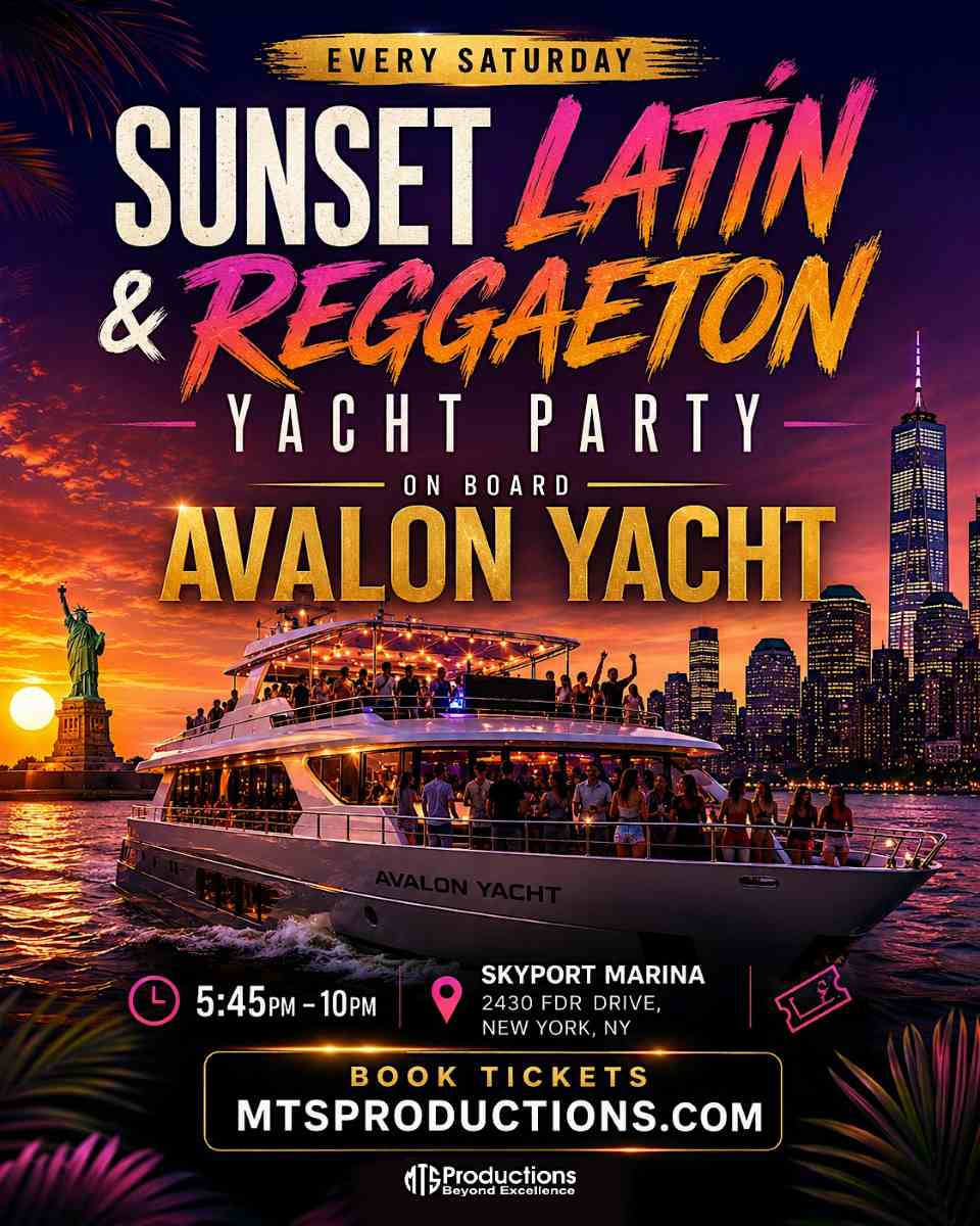 Buy tickets for Sunset Latin & Reggaeton Yacht Party at Skyport Marina | August 8 Sunset Latin & Reggaeton Yacht Party at Skyport Marina | August 8