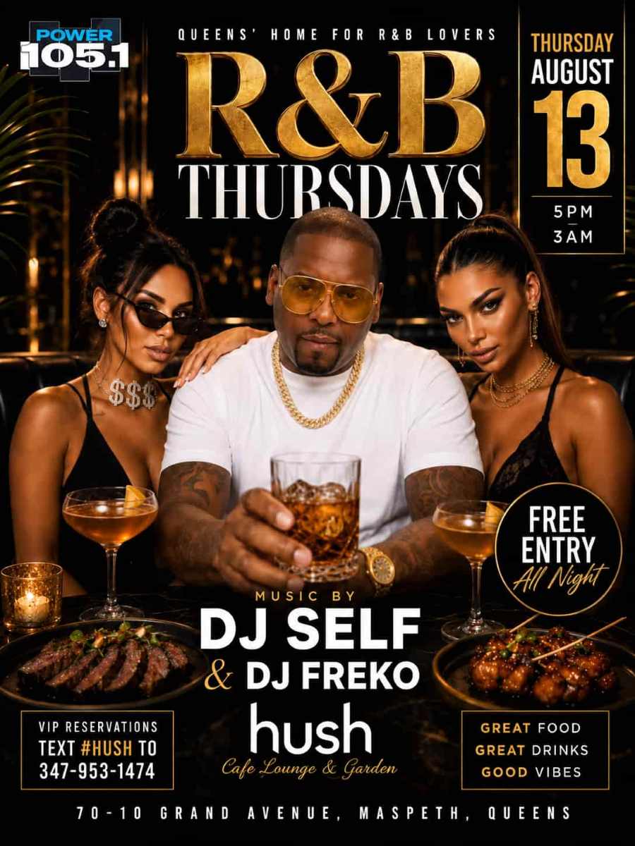 R&B Thursdays at Hush Lounge Garden Queens