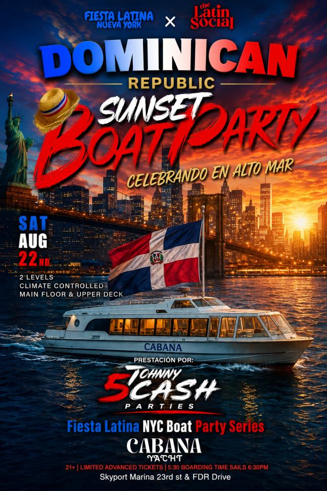 Buy tickets for Celebrando Ser Dominicano: En Alto Mar: Johnny 5Cash Parties Celebrando Ser Dominicano: En Alto Mar: Johnny 5Cash Parties