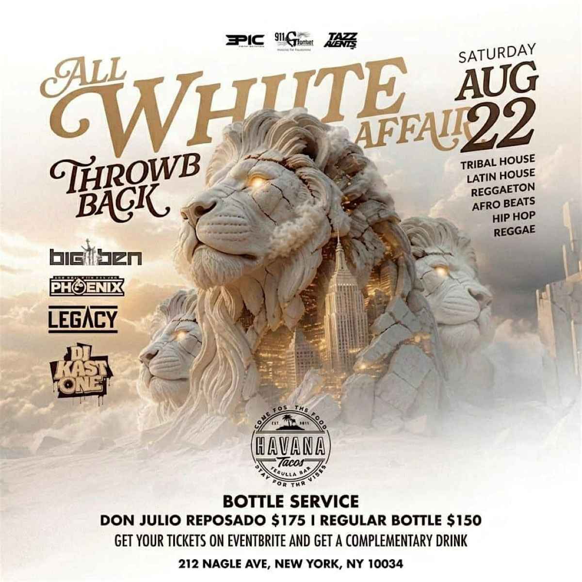 Buy tickets for All White Affair Throwback Party NYC | Havana Tacos All White Affair Throwback Party NYC | Havana Tacos