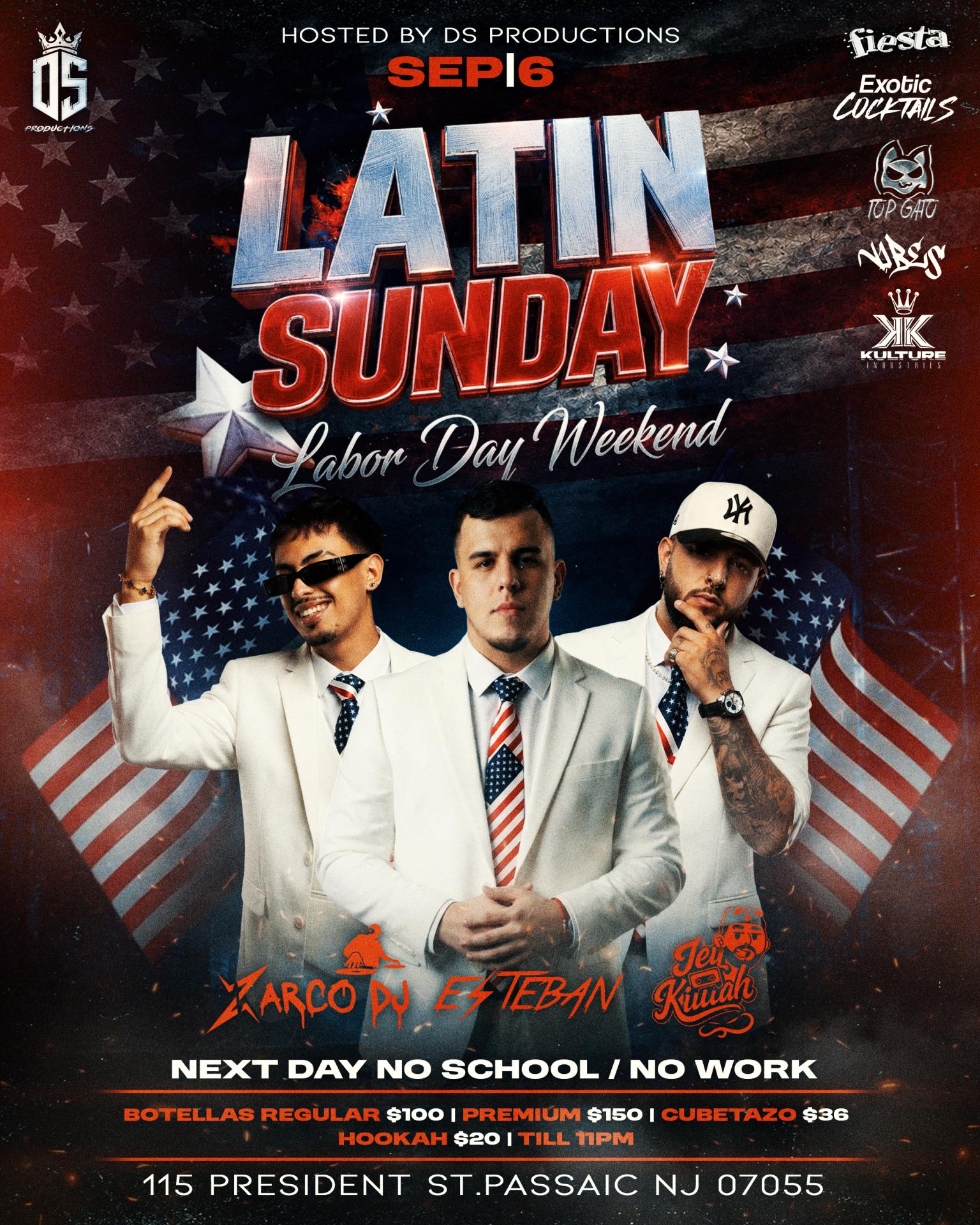 Buy tickets for LATIN SUNDAY - LABOR DAY WEEKEND LATIN SUNDAY - LABOR DAY WEEKEND