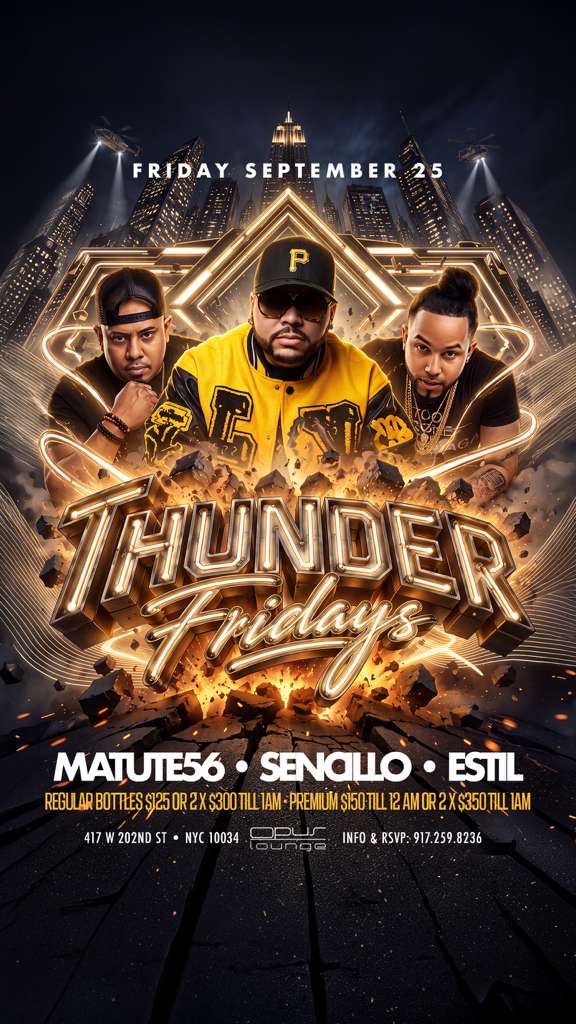 Buy tickets for THUNDER FRIDAYS THUNDER FRIDAYS